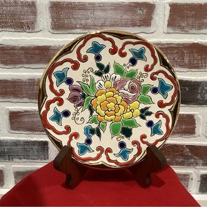 Sevilla Jose Royo Vilar Hand Painted Ceramic Wall Plate with Gold Trim - ESPANA